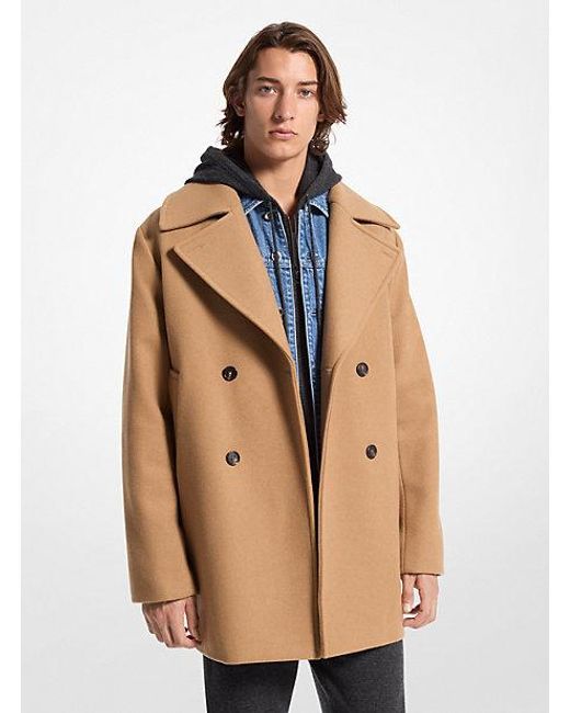 Michael Kors Wool Blend Peacoat in Natural for Men Lyst UK