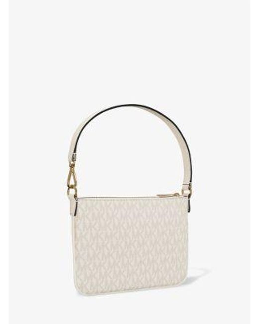 Michael Kors Natural Jet Set Small Signature Logo Convertible Wristlet