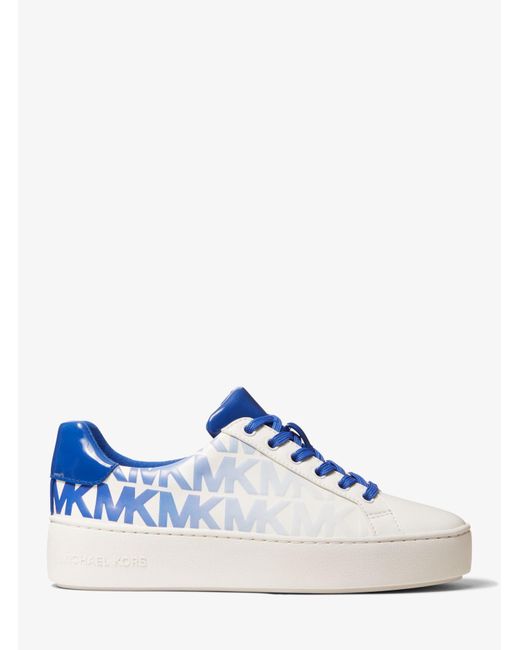 Michael kors poppy graphic logo leather sneaker sale