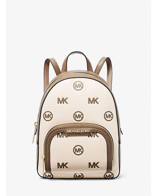 Michael Kors Natural Jaycee Extra-small Logo Debossed Convertible Backpack