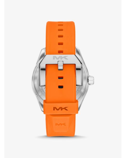 Michael Kors Übergroße Armbanduhr Maritime Mit Silikonarmband in Orange für Herren