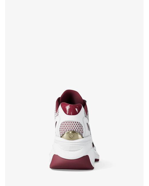 MICHAEL Michael Kors White Mk Zuma Leather And Mesh Trainer