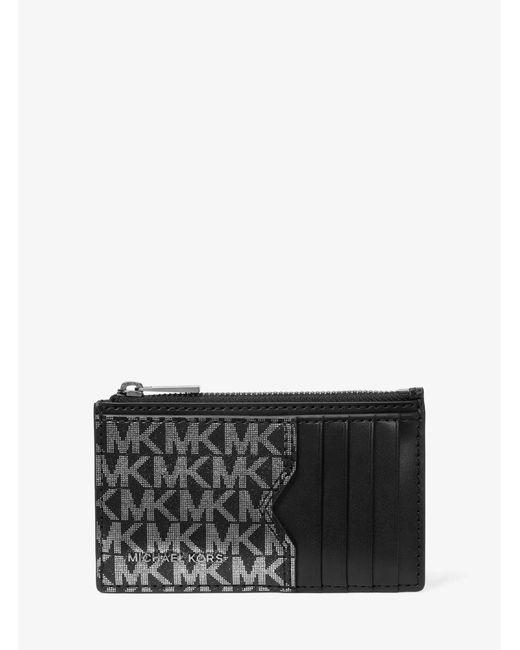Michael Kors Black Mk Hudson Ombré Signature Logo Card Case for men