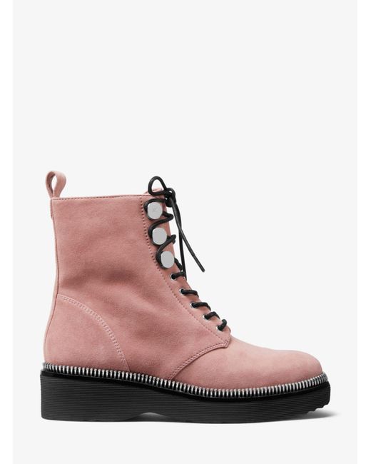 michael kors tavie leather combat boot