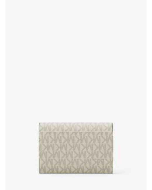 Michael Kors White Jet Set Medium Signature Logo 2-In-1 Wallet