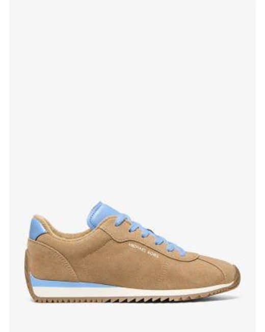 Michael Kors White Rhodes Two-Tone Suede Trainer