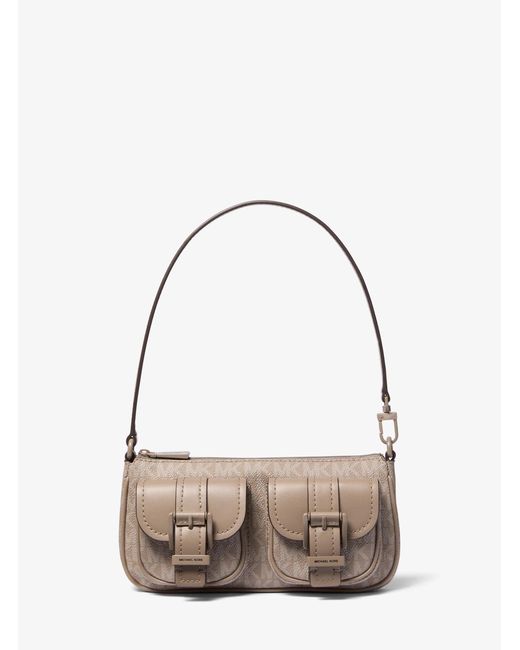 MICHAEL Michael Kors Natural Mk Zoe Small Signature Logo Convertible Pochette