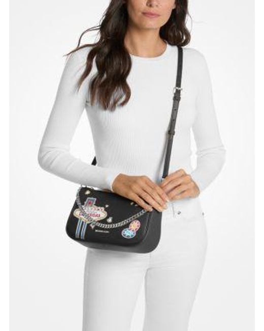 Michael Kors Gray Carmela Medium Embellished Convertible Crossbody Bag