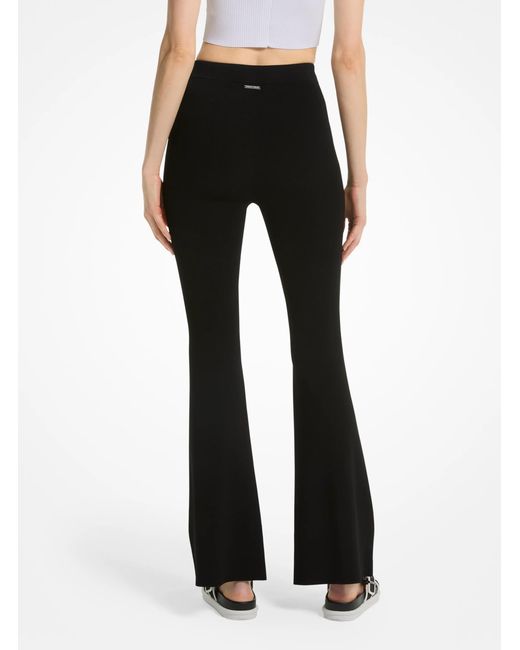 MICHAEL Michael Kors Black Mk Stretch Knit Flared Legging