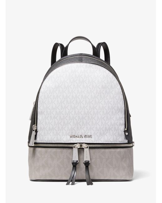 Michael Kors White Rhea Medium Color-block Logo Backpack
