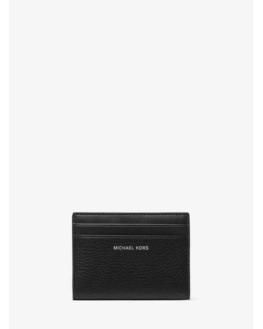Michael Kors White Mk Hudson Pebbled Leather Bifold Wallet for men