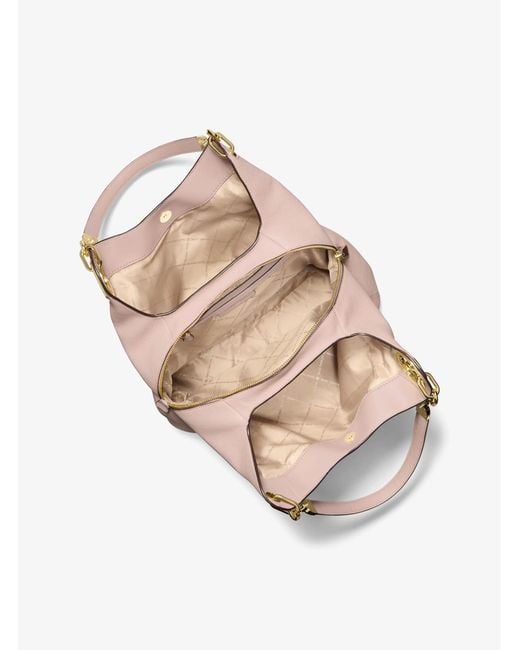 MICHAEL Michael Kors Pink Lillie Large Pebbled Leather Shoulder Bag