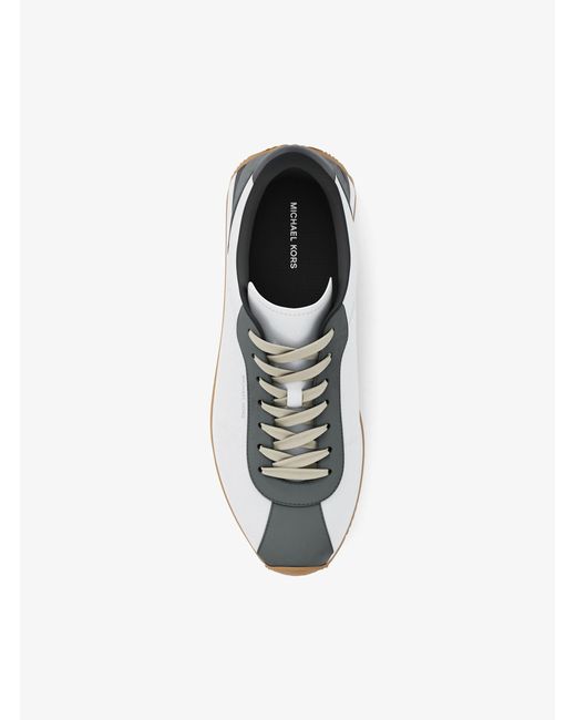 Michael Kors White Rhodes Mixed-Media Trainer for men