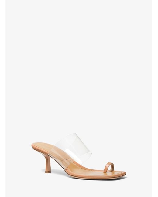 Michael Kors Natural Mk Dionne Leather Sandal