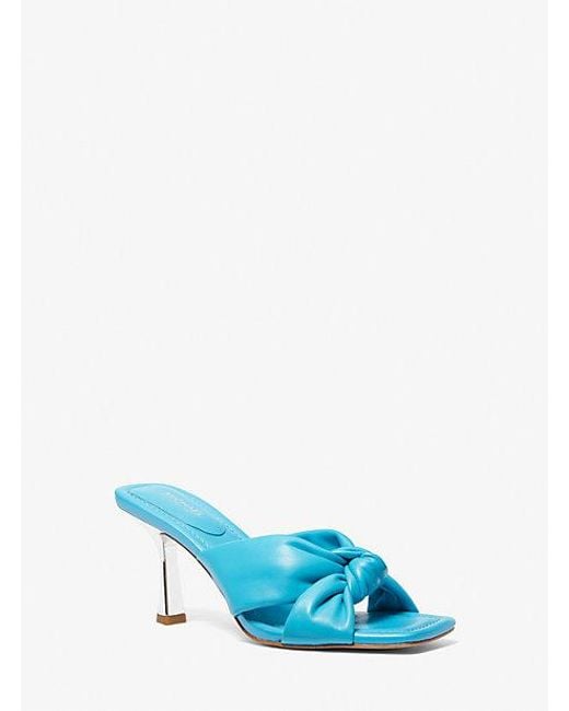 Michael Kors Blue Elena Leather Sandal
