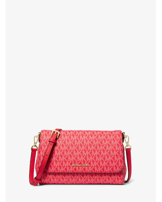 Michael Kors Red Medium Logo Convertible Crossbody Bag