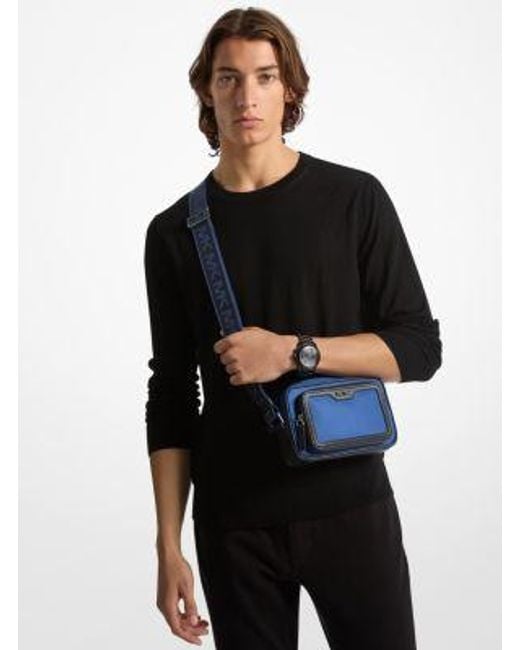 Michael Kors Blue Lautner Nylon Camera Bag With Pouch for men