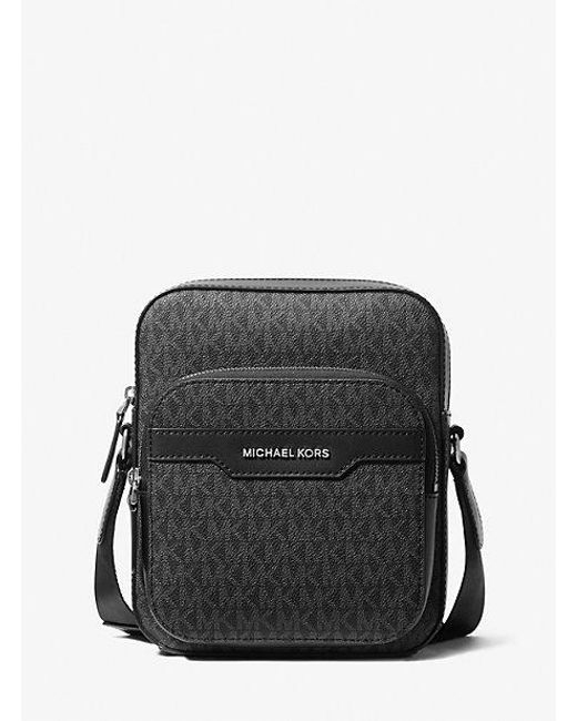 Michael Kors Black Hudson Mini Signature Logo Flight Bag for men