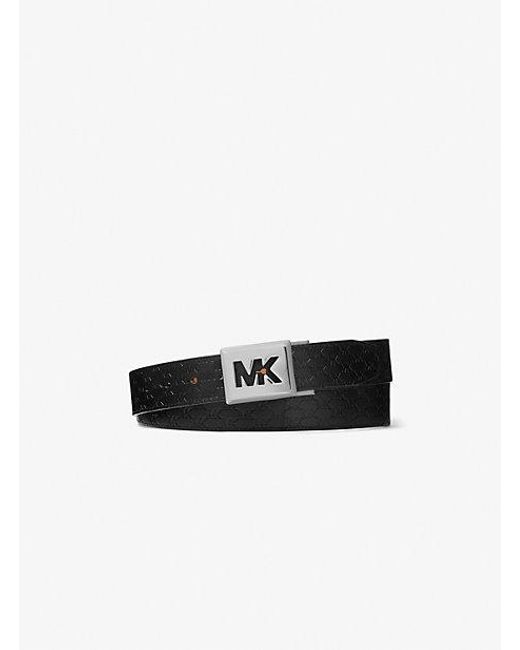 Michael Kors White Reversible Logo Embossed Belt for men