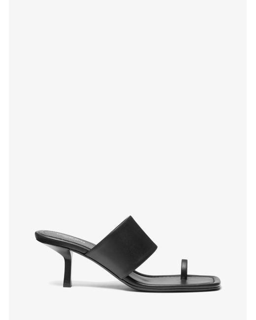 Michael Kors White Mk Dionne Leather Sandal