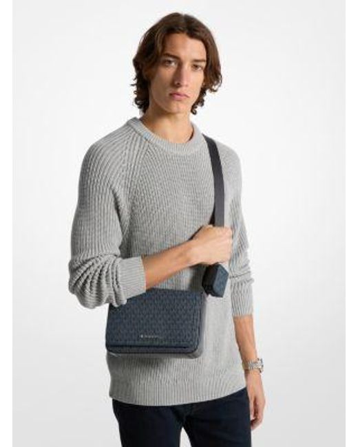 Michael Kors Blue Cooper Mini Signature Logo Crossbody Bag With Pouch for men