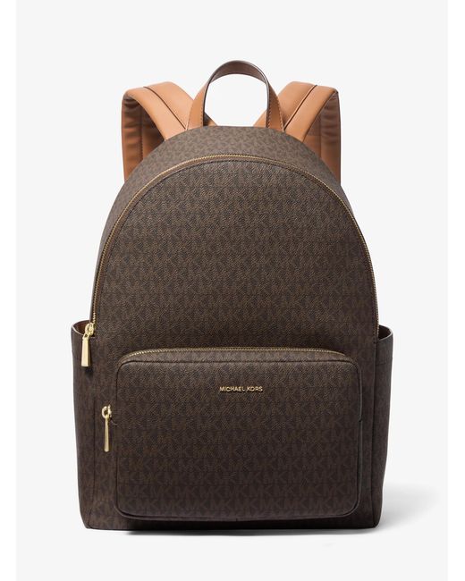 MICHAEL Michael Kors Brown Mk Tanner Large Signature Logo Backpack