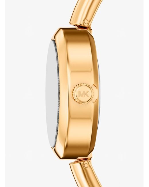 Michael Kors White Petite Maude-Tone Bangle Watch