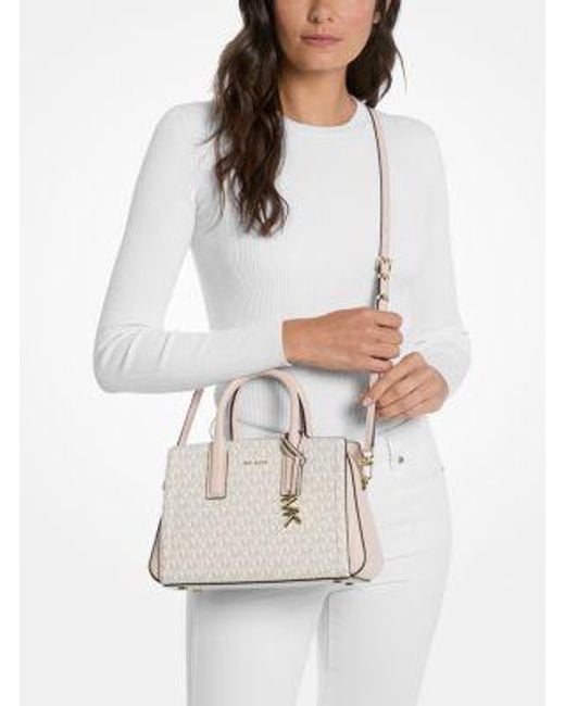 Michael Kors Natural Laila Small Signature Logo Satchel