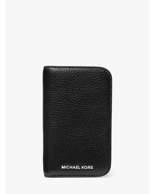 Michael Kors Black Hudson Pebbled Leather Billfold Wallet for men
