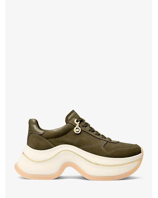MICHAEL Michael Kors Green Mk Arla Suede Trainer
