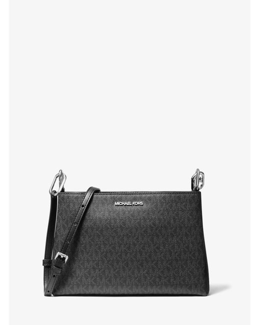 Michael Kors Gray Trisha Medium Logo Crossbody Bag