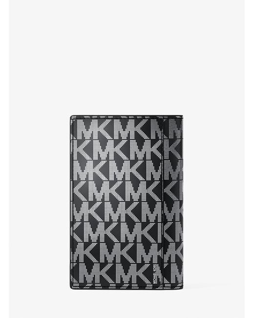 Mktarjetero Plegable Hudson Metalizado Con Logotipo Michael Kors de hombre de color Black