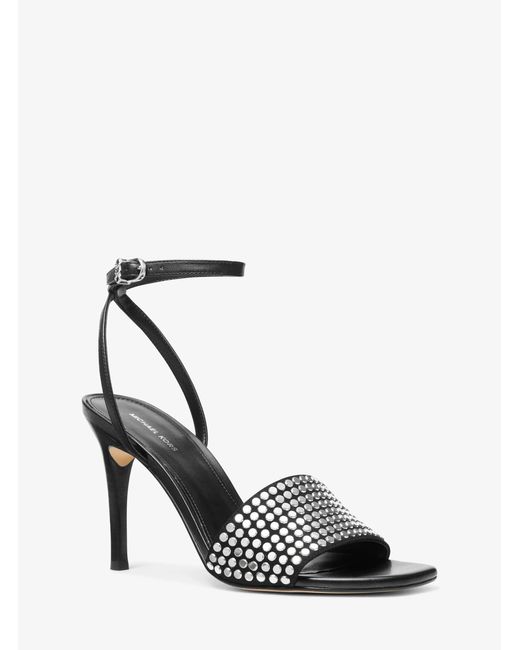MICHAEL Michael Kors Black Mk Elyse Studded Leather Sandal