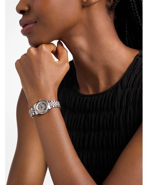 Michael Kors White Petite Lexington Pavé-Tone Watch