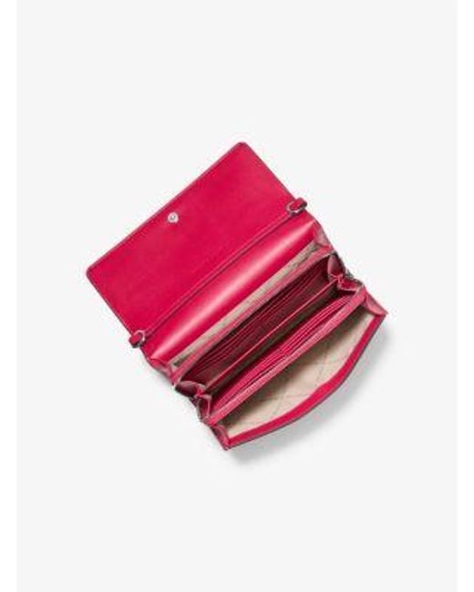 Michael Kors Red Jet Set Large Ombré Signature Logo Crossbody Bag
