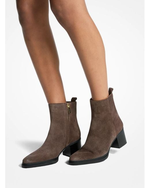 MICHAEL Michael Kors Brown Mk Lex Suede Boot