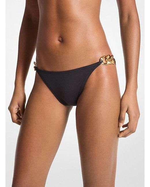 Michael Kors Blue Curb-link Bikini Bottom