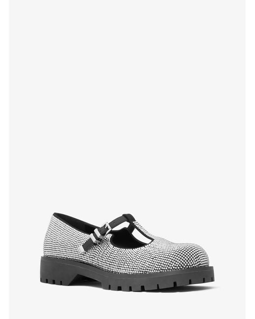 MICHAEL Michael Kors White Mk Darrington Embellished Mary Jane Loafer