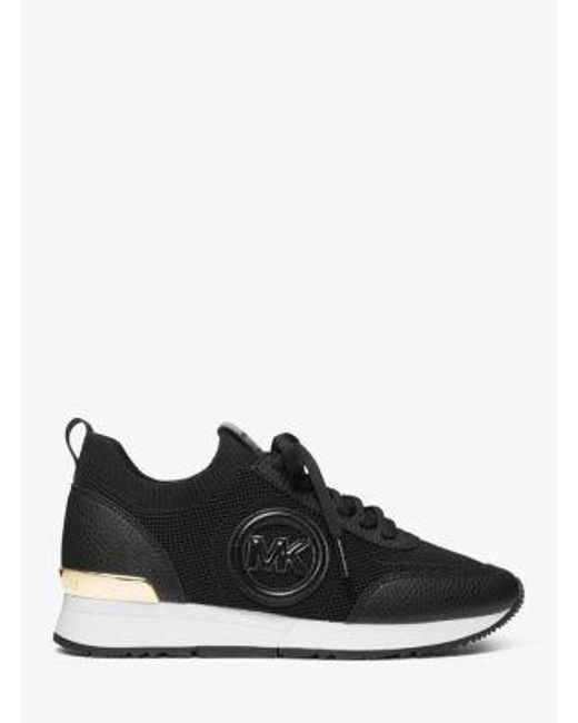 Michael Kors Black Jenkins Stretch Knit Trainer