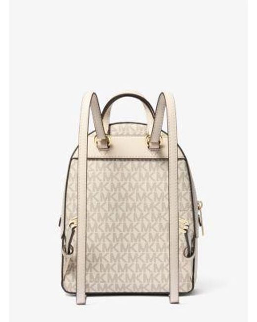Michael Kors Natural Jaycee Extra-Small Signature Logo Backpack