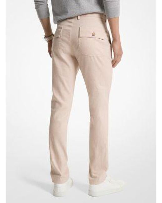 Michael Kors Natural Mk Linen Blend Trousers for men