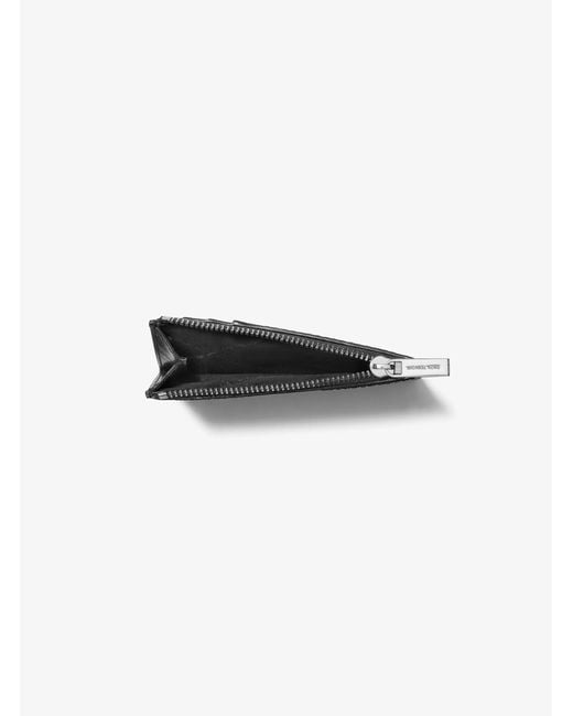 Michael Kors White Hudson Signature Logo Card Case for men