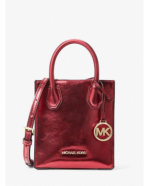 Michael Kors Red Mercer Extra-small Patent Crossbody Bag