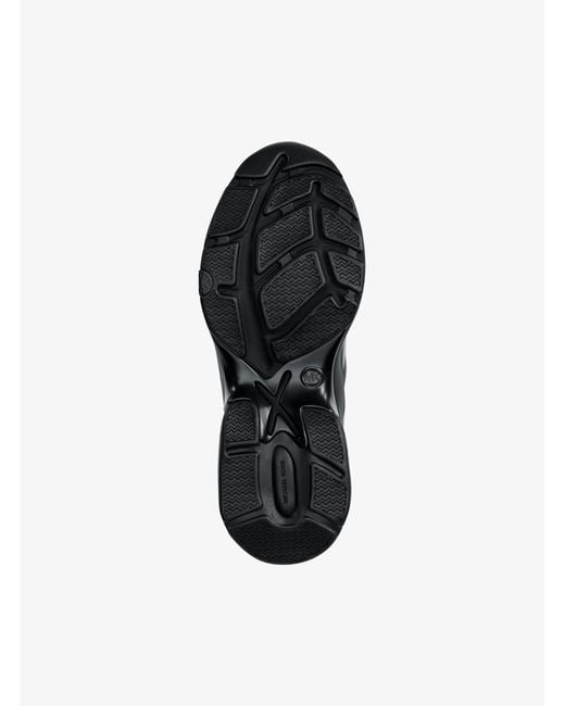 Michael Kors Black Mk Leo Mixed-Media Trainer for men
