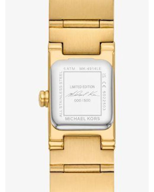 Michael Kors Metallic Limited-Edition Mini Darrington Pavé Bezel-Tone Watch