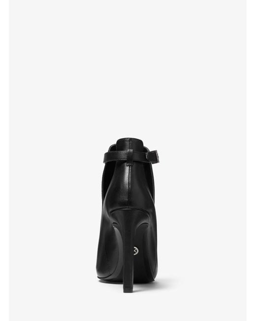 Michael Kors Lawson Leather Open toe Ankle Boot in Black Lyst UK
