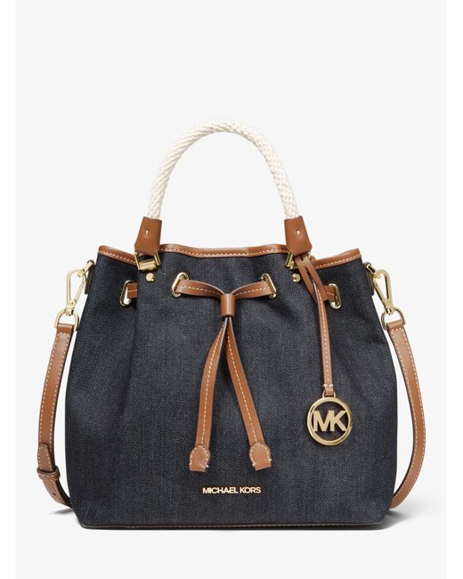 Michael Kors Blakely Large Denim Bucket Bag Lyst