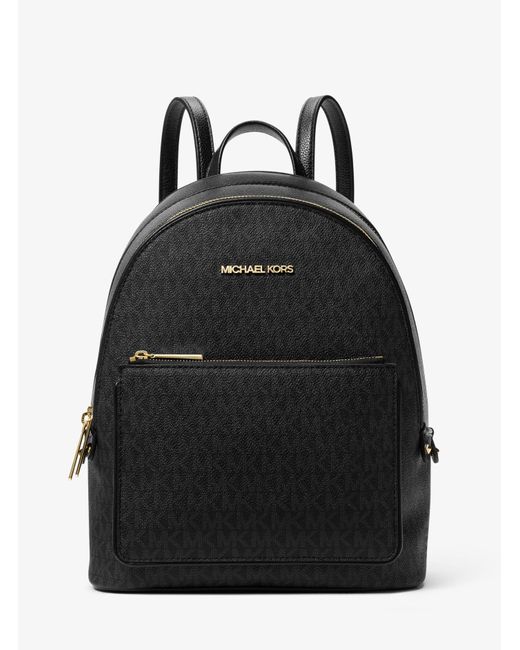 Michael Kors Black Adina Medium Logo Backpack