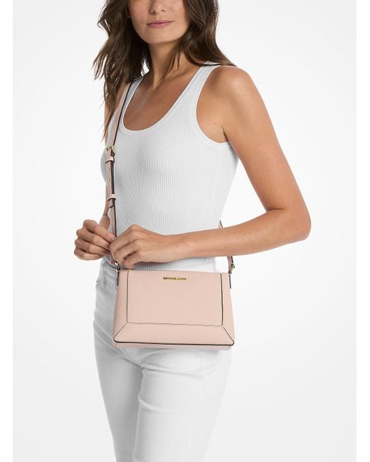 MICHAEL Michael Kors Pink Mk Sallie Medium Saffiano Leather Crossbody Bag
