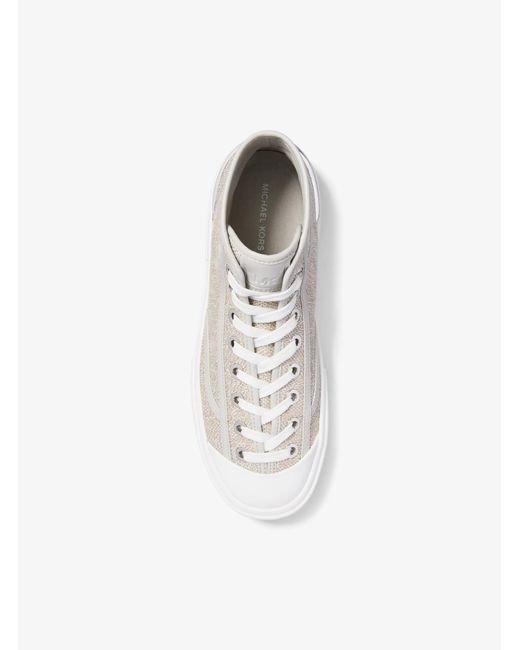 MICHAEL Michael Kors White Mk Jude Cotton Blend High-Top Trainers